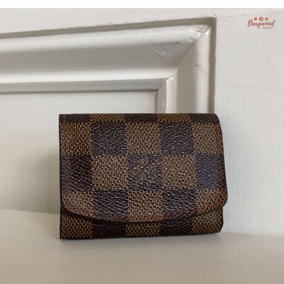 Authentic Louis Vuitton Brown Damier Ebene Coated Canvas Square Cufflinks Case - Picture 4 of 13